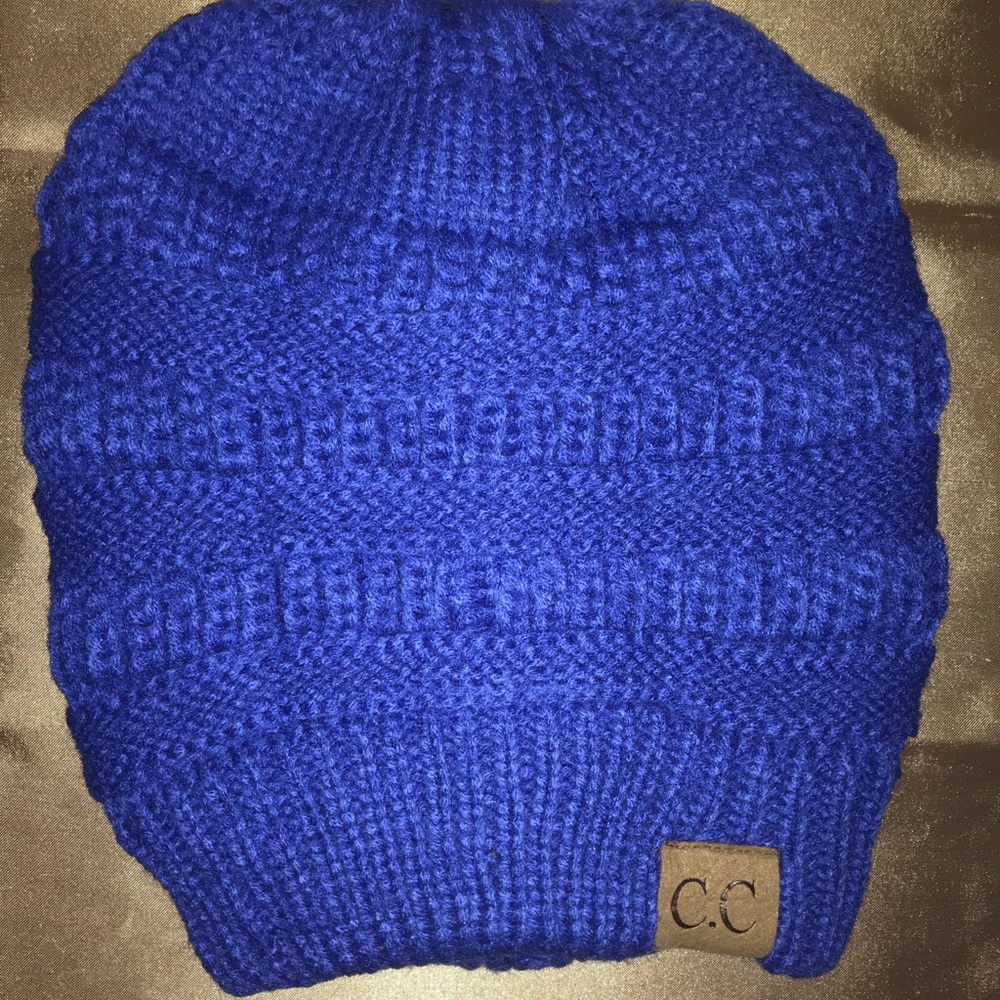 Brand New_CC Ponytail Beanie Hat “Royal Blue”
